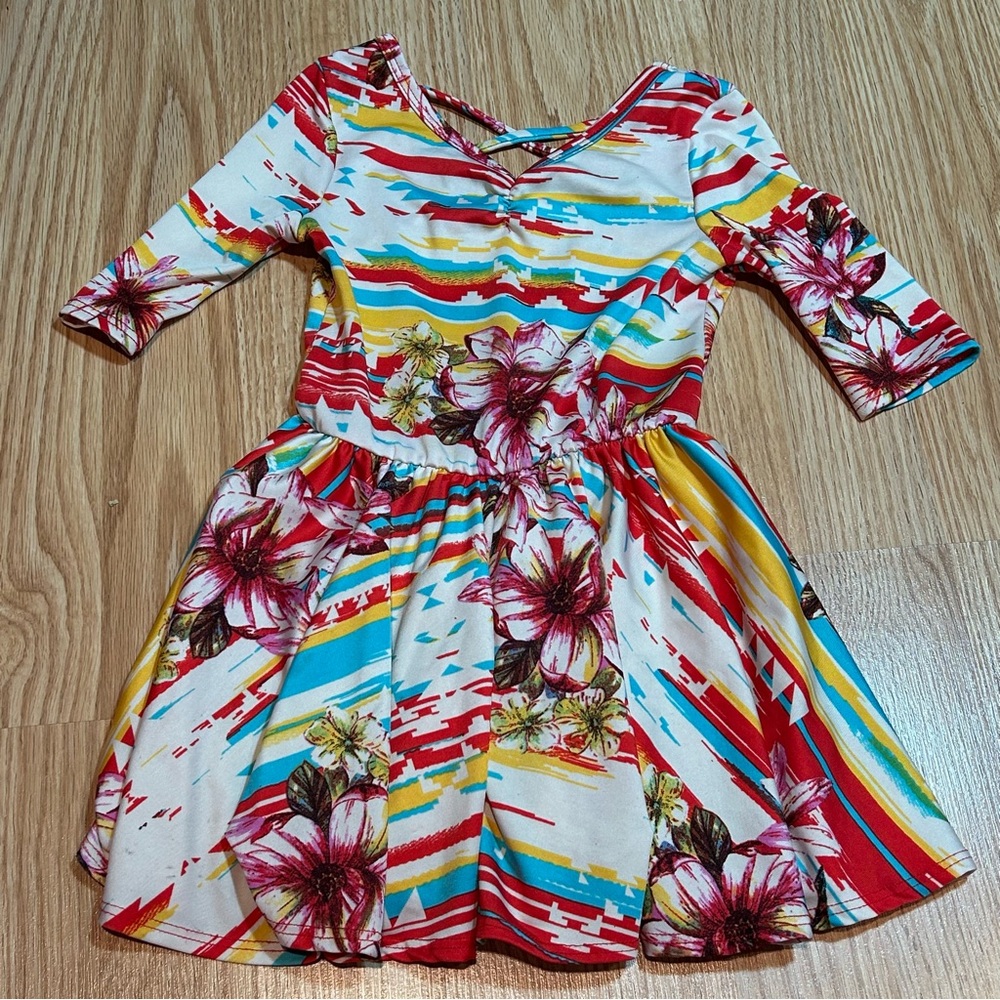 Dot Dot Smile tropical floral dress 2T